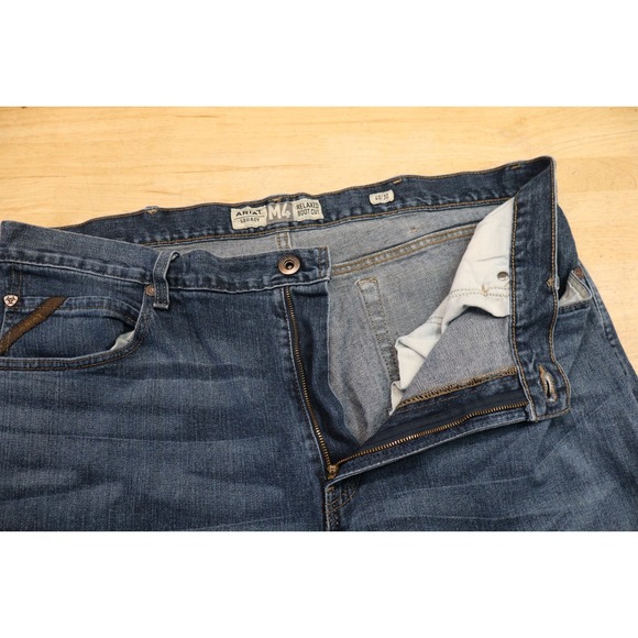 Mens Ariat Legacy M4 Relaxed Bootcut Size 40x30 Cotton Stretch Denim Jeans Blue - Picture 6 of 6
